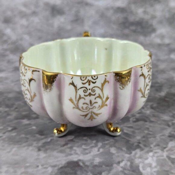 Vintage Royal Halsey Pink Lusterware Cup & Saucer Gold Accents Fluted Body - Picture 11 of 16